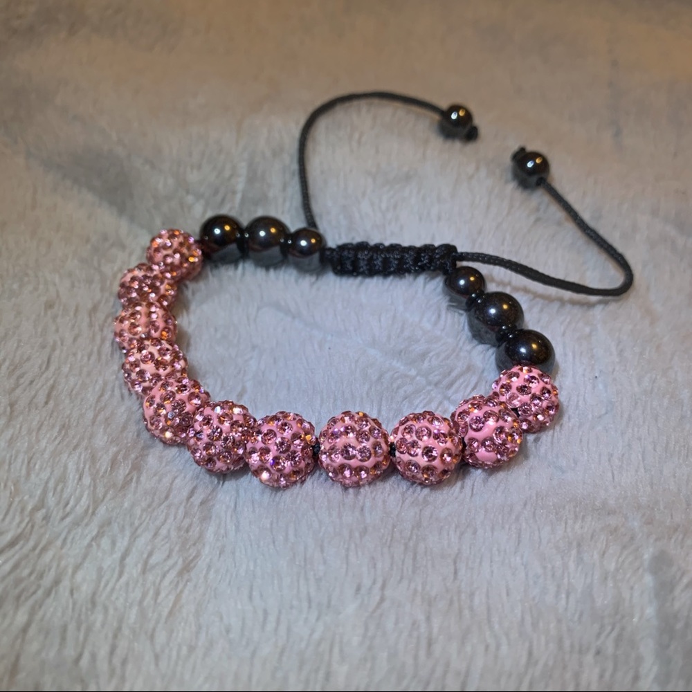 Pink Swarovski Crystal drawstring bracelet